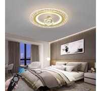 Led Round Ceiling Light with Remote Control 100Cm Large Living Room Lamp Acrylic Personalized Lighting Suitable for Bedroom Office Hotel Kitchen Chandelier, Gold, l