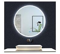 LED Round Mirror with Lights - 50/60/70/80/90cm Illuminated Bathroom Wall Mirror Dimmable Touch Makeup Vanity Mirror IP54 Waterproof Backlit Design
