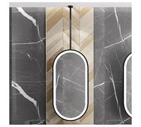 LED Round Wall Mirror Decorative Glass Bathroom Vanity Mirror with Metal Frame and Hanging Bar 50x80cm Perfect for Home & Hotel Lighting