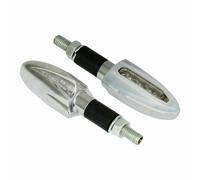 Bike It LED Runner Two Moto Indicators With Chrome Body And White Clear Lens