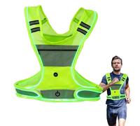 LED Running Safety Vest - 360 Degree High Visibility Light Up Vest, Waterproof Night Running Gear, Front Back Rechargeable Lights, Reflective Vests For Runners Cyclists Athletes Night Activity