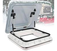 LED RV Caravan Roof Vent Window,w/Sunshades & Ventilation Nets,500x500 mm Mid-to-large SUVs Roof Vent Skylight GrayPeach