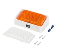 LED RV Exterior Porch Light with On/Off Switch, 12V Caravan Awning Lights, Motorhome Camper Light Clear & Amber Lens, Perfect Outside Replacement 12V Lighting for RVs, Campers, 5th Wheels, Trailers