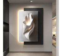 LED Sandstone Wall Art, 3D Decorative Sculpture with Illumination, Modern Lighting Painting for Home and Office Decor