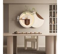 LED Sandstone Wall Decor, 3D Wall Hanging Painting with Lights & Remote Control, Simulated Green Plants & Glass Vase, 3D Wall Art Sculpture for Living Room Bedroom(Brown,87 * 50cm)