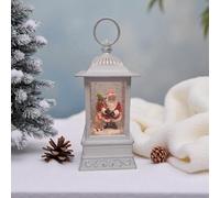 LED Santa Glitter Lantern - Snow Globe Style Holiday Decor for Christmas Home Display (30774,(Style 1))