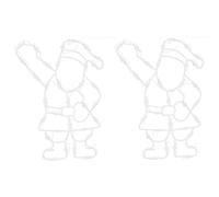 LED Santa Silhouette Lights Plastic Warm White 27x33cm 2pcs Battery Timer IP44.