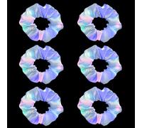 LED Satin Hair Scrunchies for Women, 6 Pcs Light Up Hair Ties with 3 Light Modes Glow in the Dark Neon Hair Accessories for Girls Disco Christmas Rave and Party Events