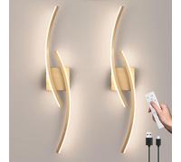 LED Sconces Dimmable with Remote Control Rechargeable Cordless Wall Lamp with Touch Switch 6000mAh USB Charging Wall Sconce Without Power Bedside Lamp 10W for Bedroom,1Stück