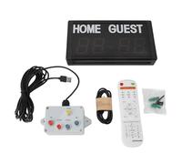 LED Score Board Electronic Digital 4 Digit Wall Mount Wired Button Remote Control for Basketball Games Football Volleyball Sports 1.8in Aluminum Alloy