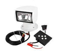 LED Search Light 12V 100W Rotating Remote Control LED Spot Light 2500LM 3200K Emergency Construction Spotlights Marine Searchlight for Car SUV Boat Truck Garden Outdoor Camping