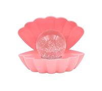 LED Seashell Colour Changing Glitter Mood Lamp Battery Operated/USB Powered Portable Night Light Desktop Decorative Ornament Home Decor for Bedroom Living Room, Pink