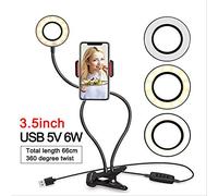Led Selfie Stick Ring Light Photo 8.3 10 Inch Usb 5v Dimmable Ring Lamp Camera Phone With Stand Tripod For Makeup Video 6W with bracket