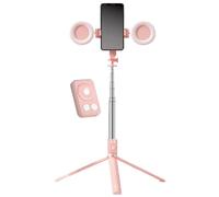LED Selfie Tripod - Removable Telescope, Cell Stand Holder, Adjustable Phone Holder for Streaming, Beauty Lighting, Vlogging Equipment, Group , Portable Camera Tool for Infl