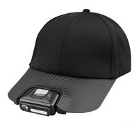 LED Sensor Headlight Safety Hat, Portable ABS Bump Cap with 4 Bulbs and Ventilation, Adjustable Fit Hands-Free Light for Mechanics Warehouse Workers Low Risk(A)