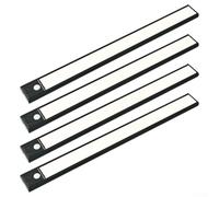 LED Sensor Light with Magnetic Backing for Home Gym Equipment Racks Wall-Mounted Bikes and Weight Stands 4-Unit Ultra-Slim Design (black)