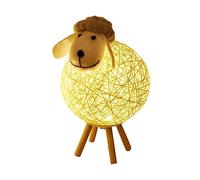 LED Sheep Bedside Lamp USB Animal NightLamp Cute Rattan Sheep Light Kids Mini Wooden Book Light for Children Bedroom