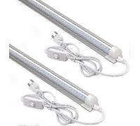 Led Shop Light 2ft, 20w 2500lm 5000k, T8 Led Light Fixture, Clear Cover, Ceiling And Utility Shop Light, Linkable Tube Lights, Shop Lights For Room, G