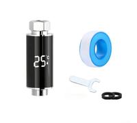 LED Shower Display, Hydroelectric Water Thermometer with Real-times Bath Temp Gauge, Battery-Digital Faucet Heat Indicator for Baby(A)