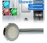 LED Shower Head, 3 Colours Changing Light Up Bathroom Shower Head with Temperature Control, Battery-Free Illuminated Shower Sprinkler