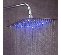 LED Shower Head - Square Temperature Seng Color-Changing Shower Head, Multi-Color Fixed Design, No Batteries Required, 20x20cm Bathroom tial for Ultimate Relaxat.