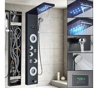 LED Shower Panel Column Tower Stainless Steel Body Jet Mixer Bath Shower System