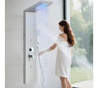 LED Shower Panel Column Tower Stainless Steel Rain Set Massage Body Mixer System