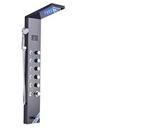 LED Shower Panel Rainfall & Waterfall Showerhead Spa Massage Mixer Column Black 8007 Hydro Massage Tower for Ultimate Relaxation and Experience