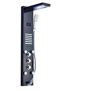 LED Shower Panel System Rainfall Waterfall Showerhead Spa Massage Column Thermostatic Mixer Luxurious Black 8004 Shower Tower for Ultimate Relaxation