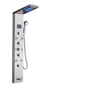 LED Shower Panel Waterfall Rainfall System Spa Hydro Massage Column Mixer Tap Brushed Stainless Steel Shower Tower for Ultimate Relaxation and Experience