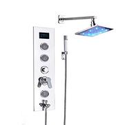 Led Shower Panel with Hot and Cold Water Concealed Shower Combo Set Multifunction Shower Faucet Set with Shower Head, Handheld Shower, Bathtub Faucet, Digital Display, Body Jets,12, a, 16