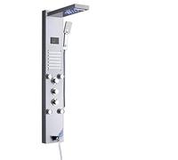 LED Shower Panel with Rainfall & Waterfall Spa Hydromassage Column Mixer Tap Brushed Nickel Shower Tower for Relaxation & Refreshing Experience