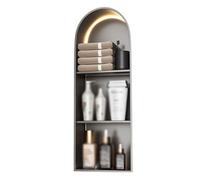 LED Shower, Stainless Steel Wall Cavi with Light, Recessed Shelf for Bathroom, Kitchen, TV Wall (Grey, 62x28x15cm) - Modern, Slish Sto Solut