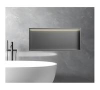 LED Shower Wall Shelf & net - Tile-Ready Stainless Steel Non-Dimmable Light Strip Perfect for Bathroom Storage & nization Modern Design Space-Saving Solution
