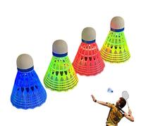 LED Shuttlecock,4 Pieces Colorful Shuttlecock Dark Night - Luminous Equipment Ball for Sports Beginners Children Adults Outdoor Indoor Activity