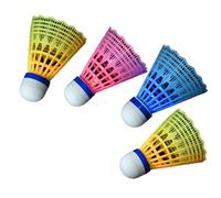 LED Shuttlecock Set - 4 Pieces Glow Badminton Ball, Luminous Training Equipment, Durable Court Accessory, Improved Night | Fun Practice Game For Kids Adults Beginners Indoor Outdoor Backyard Play