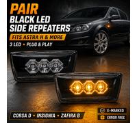 LED Side Repeaters Indicators Black Smoked Look Pair For Chevrolet Cruze 09-15