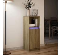vidaXL Sideboard with LED Sonoma Oak 38x34x100 cm Engineered Wood