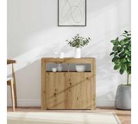 LED Sideboard Storage Cabinet Engineered Wood Modern Cupboard with Lights