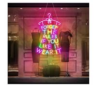 Led Sign Forget The Rules If You Like It Wear It Neon Sign with Adjustable Brightness 34cmx57cm(B)