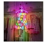 Led Sign Forget The Rules If You Like It Wear It Neon Sign with Adjustable Brightness 34cmx57cm(C)