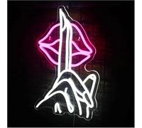Led Sign Silent Finger Gesture Neon Sign for Bedroom Home Club Wall Decoration 27×39.8cm