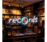 LED Sign with Recorder, Neon Light with Recorder, Neon Sign with Record Player, LED Light for Recording, Wall Decor, Study Room, Game Room, Vinyl