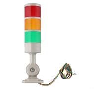 LED Signal Tower Stack Light, 3-Layer Red Amber Green Industrial Light with Built-in Buzzer Alarm and Rotatable Base(3-Level with Buzzer)