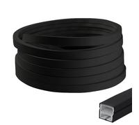 LED Silicone Profile Black 5 m, Flexible LED Strip Diffuser Channel 12 x 12 mm for Acoustic Panels with End Caps and Mounting Clips, Waterproof LED Strip Cover for Homogeneous Neon Light (Black, 5 m)