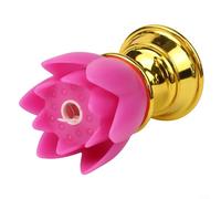 LED simulation candle lamp with golden bottom lotus design for ambient home lighting and decorative spiritual ornament enhancing peaceful and tranquil spaces (Rose Red)