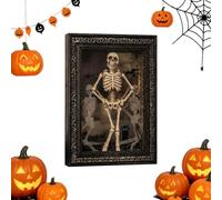 LED Skeleton Frame Halloween Table Ornament Infinity Mirror Decor