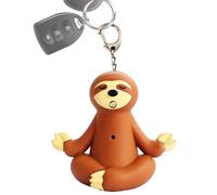 LED Sloth Key Ring - Cute Animal Pendant, Light Up Keychain, Meditating Sloth Charm, collectible Fun Fashion Accessory, Small Gift Idea, Portable Key Holder | Keys Ring Jewelry for All Ages