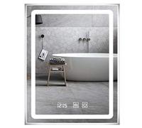 LED Smart Mirror 220V, 80x130cm, Multifunctional, Dual Color Light, Vertical Design, Illuminated Makeup Mirror for Bathroom & Toilet, Stylish Vanity Accessory