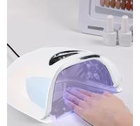 LED Smart Sensing Nail Lamp, 48W 10 Second Rapid Curing Gel Nails Lamps,with 4 Timers Setting, Rechargeable Glue Nail Light for Salon Home (UK Plug)